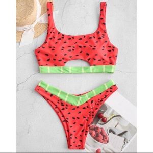 NWT Zaful Watermelon Cutout Bikini